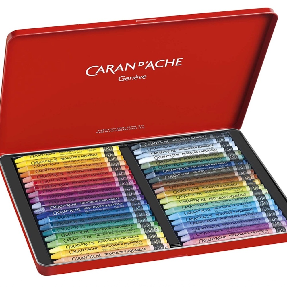 Caran D'ache Neocolor II Watersoluble Wax Pastels, Set of 40, Aquarelle LikeNew